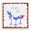 Plaque murale rouge et bleue Ski Cocktail, design par Lucille Price