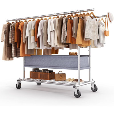 Adjustable Rolling Clothing Rack