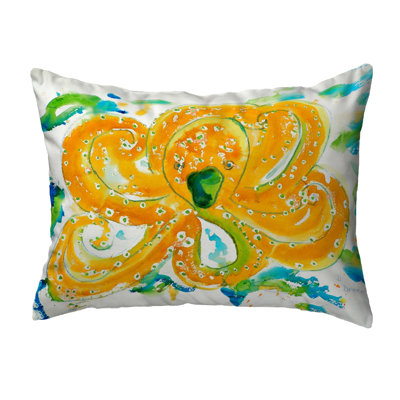 Octopus Outdoor Reversible Throw Pillow