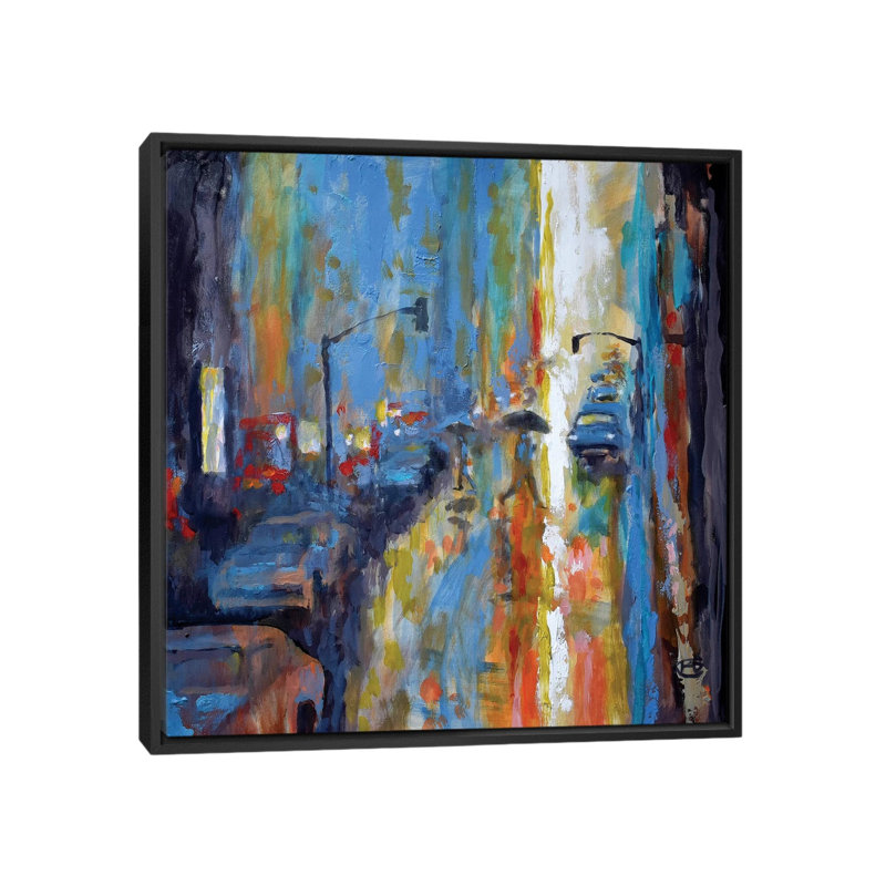 «Light Rain», reproduction sur toile, H 26 po x l 26 po x P 1,5 po, Toile avec cadre noir