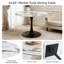 Table de salle à manger tulipe ronde 34,65 po pour 2 à 4 personnes, plateau en panneau de fibres à densité moyenne en marbre blanc épais et base en métal doré, table de cuisine moderne de style Mid-Century pour la salle à manger, café, petits espaces-1382374987