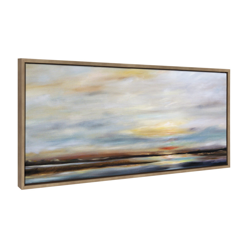 «Carolina Sunset» par Mary Sparrow, reproduction d'art sur toile encadrée, Doré, L 40 po x H 18 po