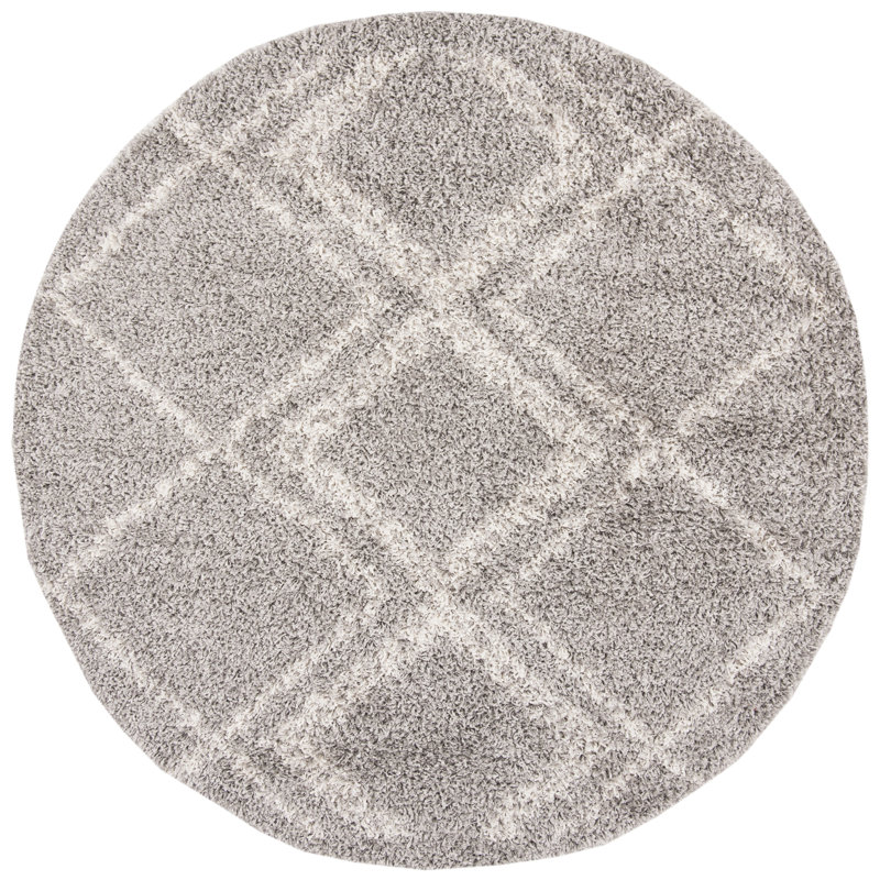 Brookport Pro Lux Shag 400 Performance Geometric Rug, Round 6'7"