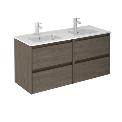Youcef 48 " W Free Standing Wall Mounted 1 Single Double Vanity Bathroom Vanity With Ceramic Top