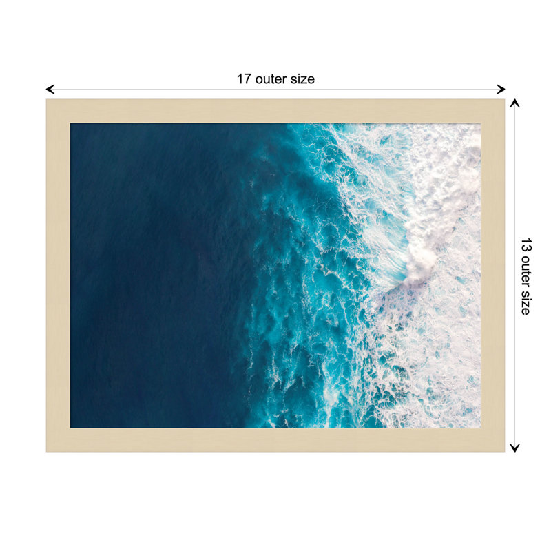 Seascape Of Splashing Waves by The Creative Bunch Studio, Brown, 13" H x 17" W x 1" D