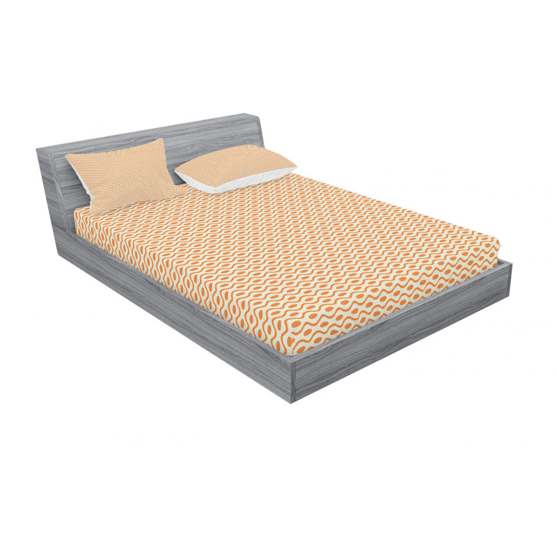 Microfiber Gingham Sheet Set, Queen Sheet Set with Fitted Sheet, Continuous Wavy with Elliptic