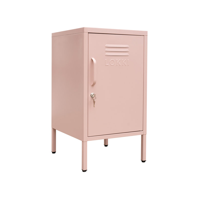 Nilan 38cm W Steel Bedside Table, Pink