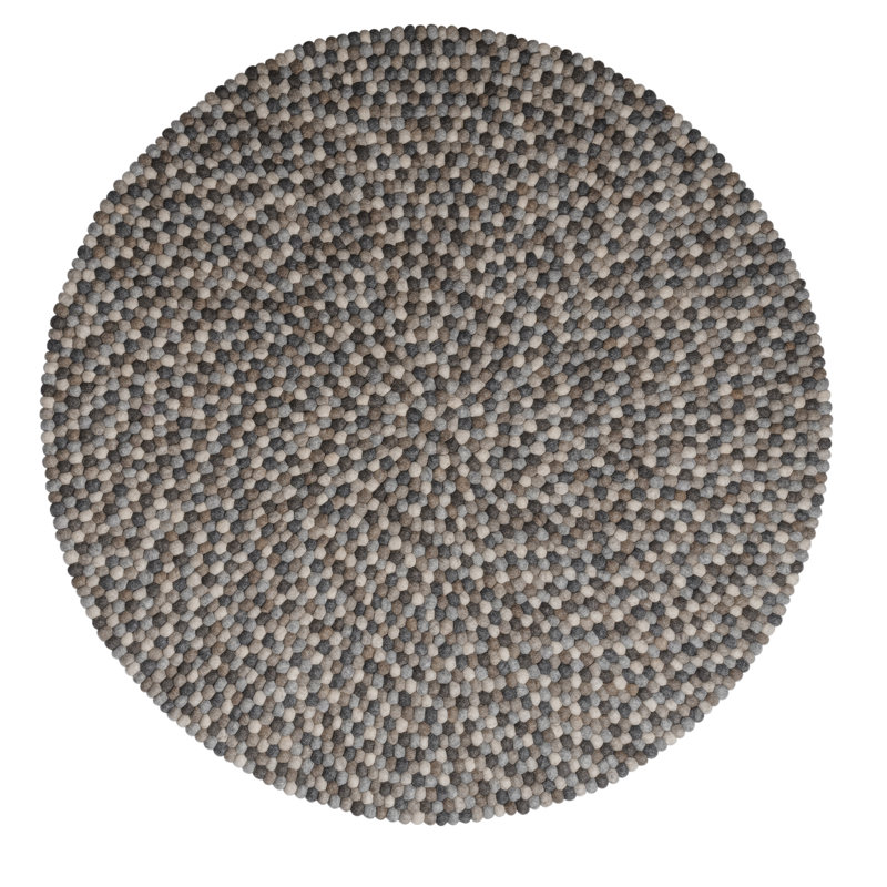  Tapis rond en laine tricoté à la main MODWOOL 47 po (galets neutres)