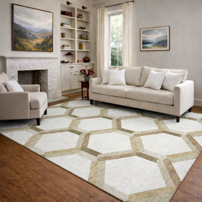 Premium Machine Washable Mayfield AMF2343 Lattice Rug