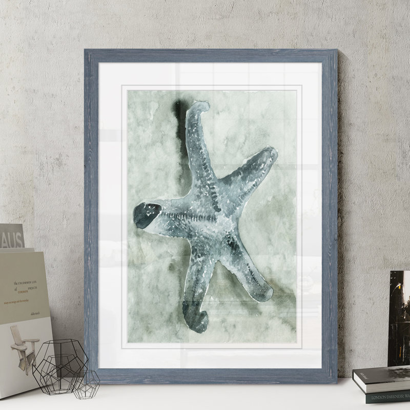 Aquatic i, reproduction d’art encadrée, H 28 po x l 38 po x P 1,3 po, Toile avec cadre gris