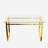 51" Modern Minimalist Rectangular Glass Dining Table for 4-6 with 0.31" Tempered Glass Tabletop and Golden Chrome Metal Legs, Writing Table Desk, for Kitchen Dining Living Room (0 damage)-1366985861