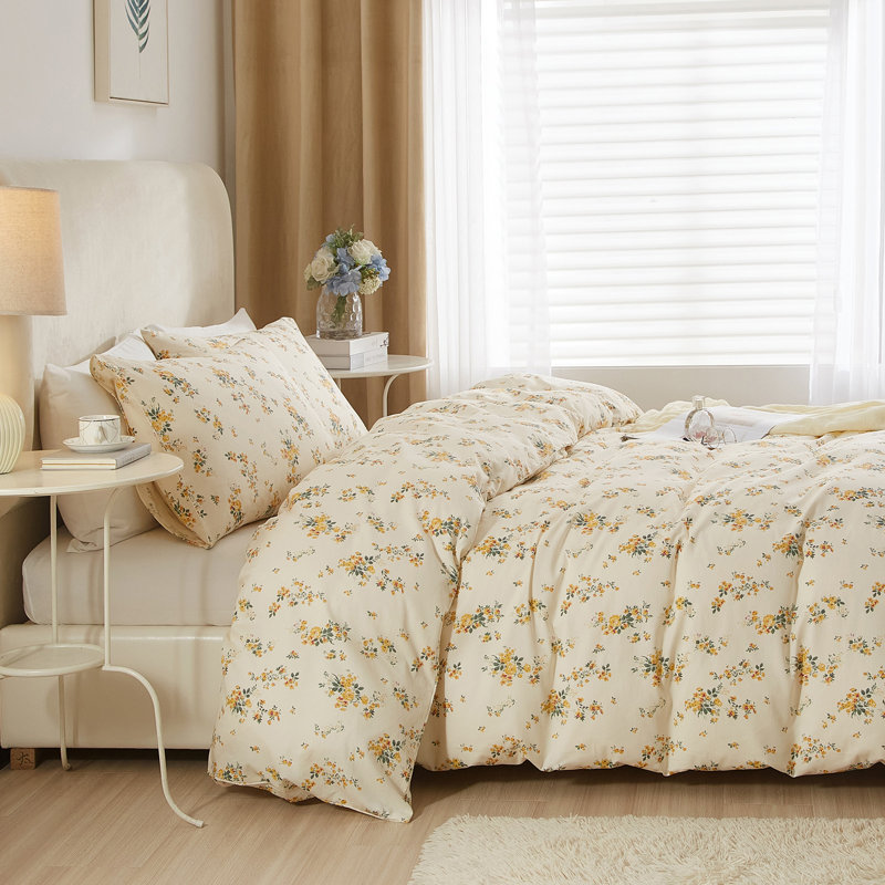 All-Season Boho Fluffy Floral Microfiber Comforter Set, Twin XL Comforter + 2 Standard Pillowcases, Floral 18