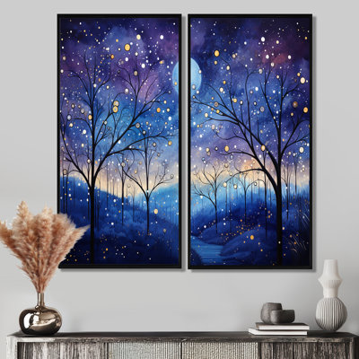 Indigo Dreams III - Landscapes Abstract Wall Art Set Of 2