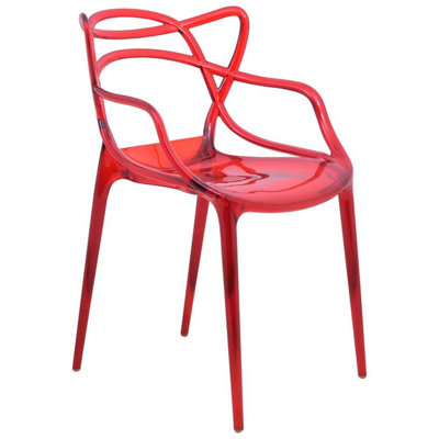 Red Color Wire Design Side Chair