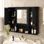 Armoire à pharmacie murale 35 po x 28 po, armoire de salle de bain moderne avec miroir, armoire à miroir avec tablettes ouvertes-1030606321