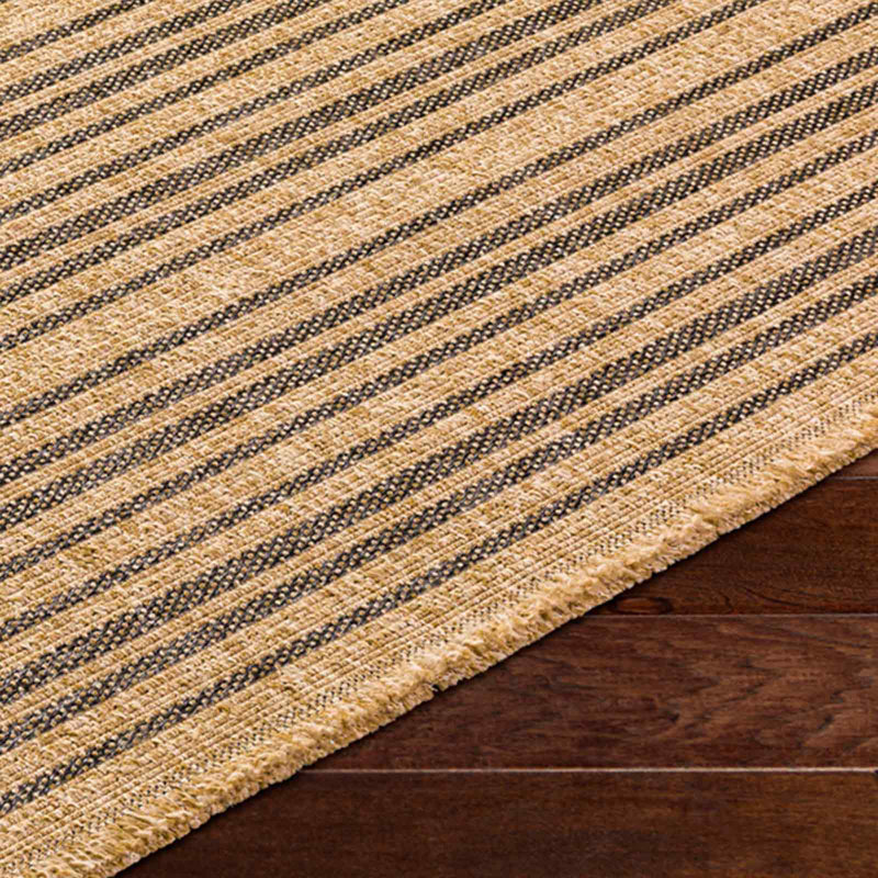 Tarri Boho Jute-Look Striped Brown Area Rug, Runner 203 x 559 cm