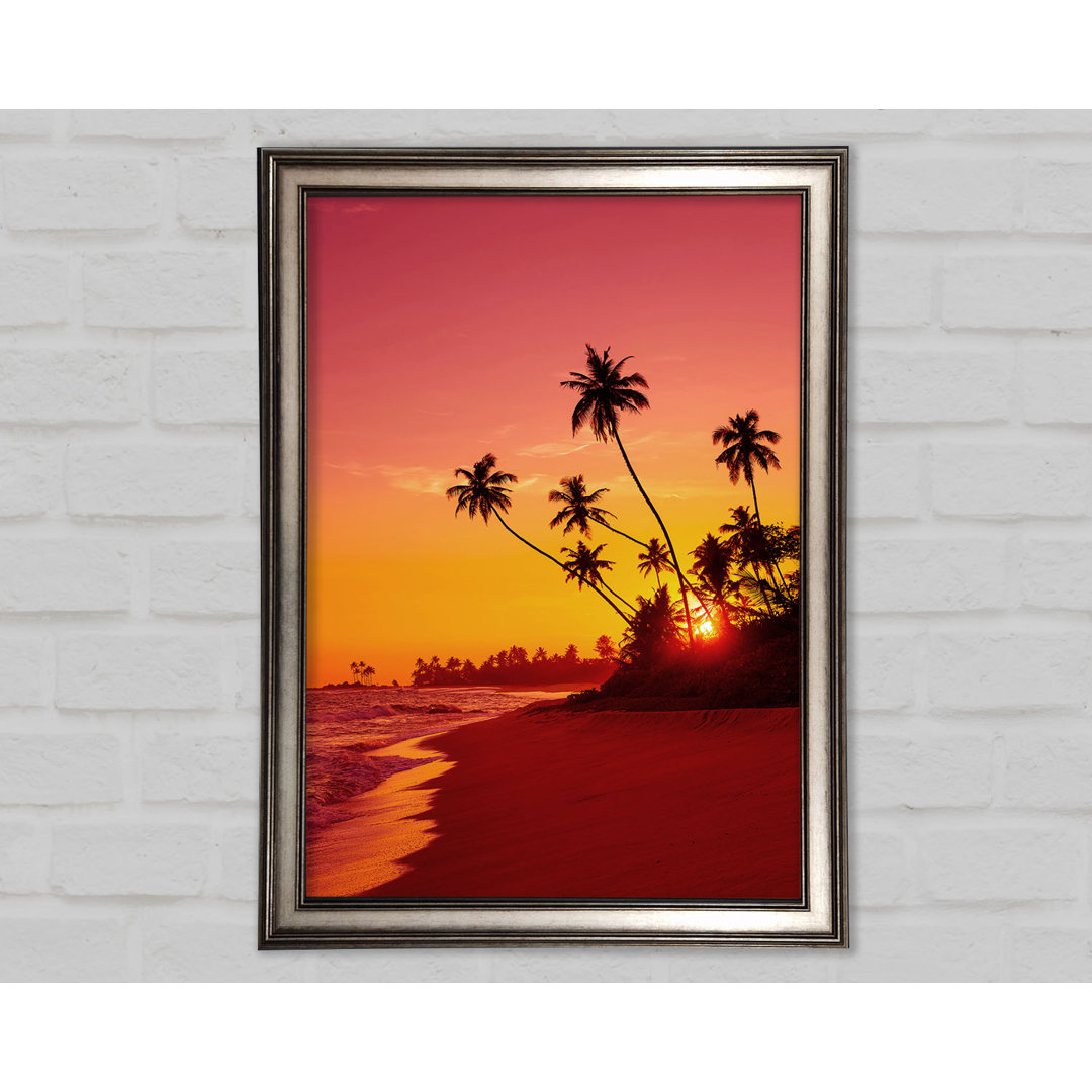 As The Sun Sets Under The Palm Trees - Einzelne Bilderrahmen Kunstdrucke