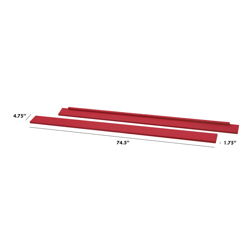 Rails pour lit double, Rouge fraise