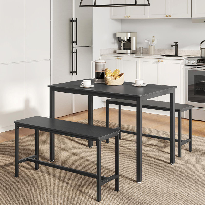 Tuleah 4 - Person Four Leg Dining Set, Ash Black/Black