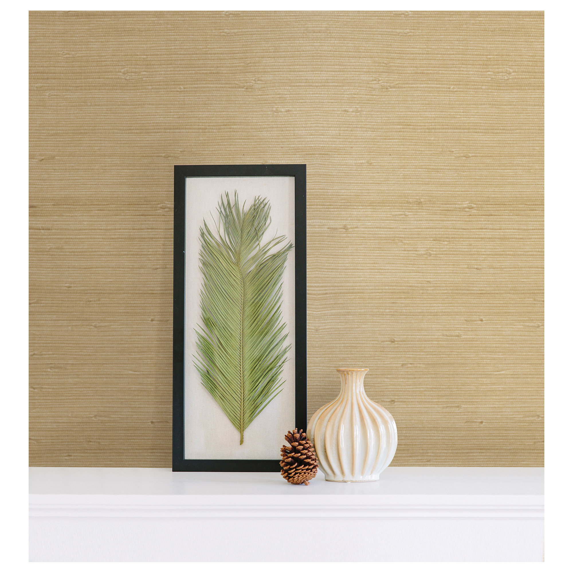 Kent Grass Cloth Wallpaper, Cream