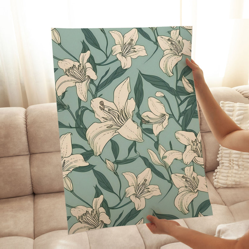 Floral, motif floral II, H 16 po x l 12 po