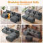 Canapé d'angle modulaire en forme de U de 108 pouces de large avec 2 poufs-1841987108