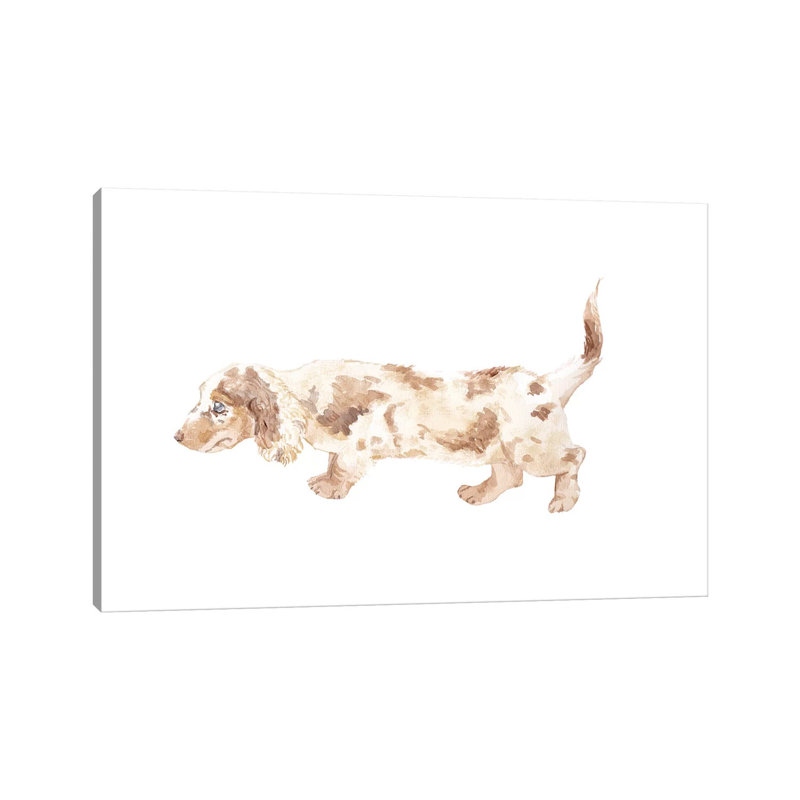Long-Haired Dachshund by Wandering Laur - Wrapped Canvas Painting, 66.04 cm H x 45.72 cm W x 3.175 cm D