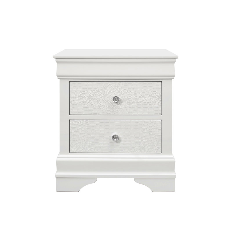 Table de chevet métallique pour chambre à coucher, Blanc