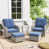 Structure gris clair / coussin bleu marine