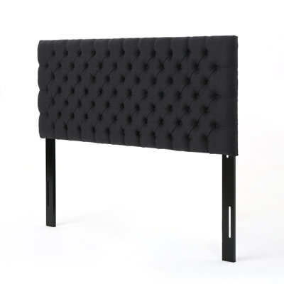 Queen Bed Headboard In Charcoal Grey, Upholstered, Stylish Touch Grey For Bed, Fashionable Edge