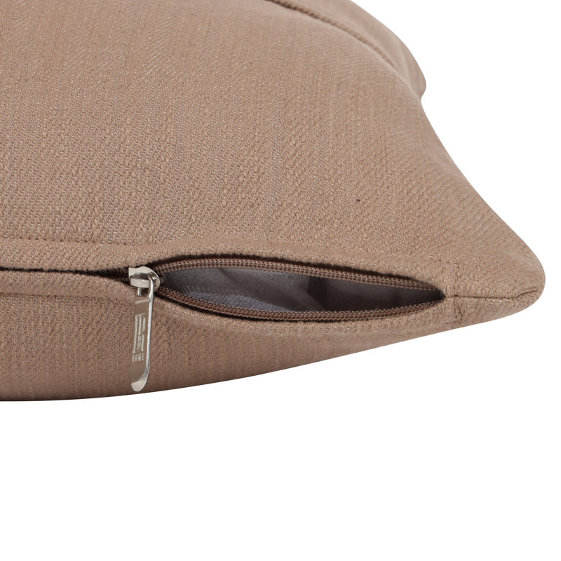 Buttons Solid Colour Cotton Throw Pillow Cover, Brown, 18" x 18", Pillow Cover Only - No Insert