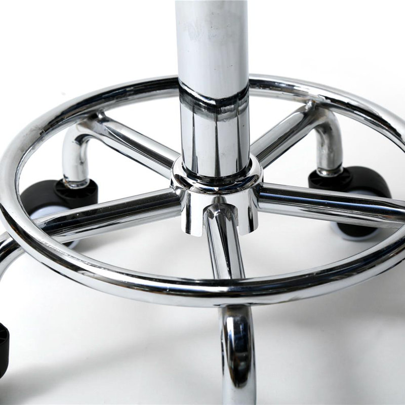 Adjustable Height Ergonomic Lab Stool Wheels, White