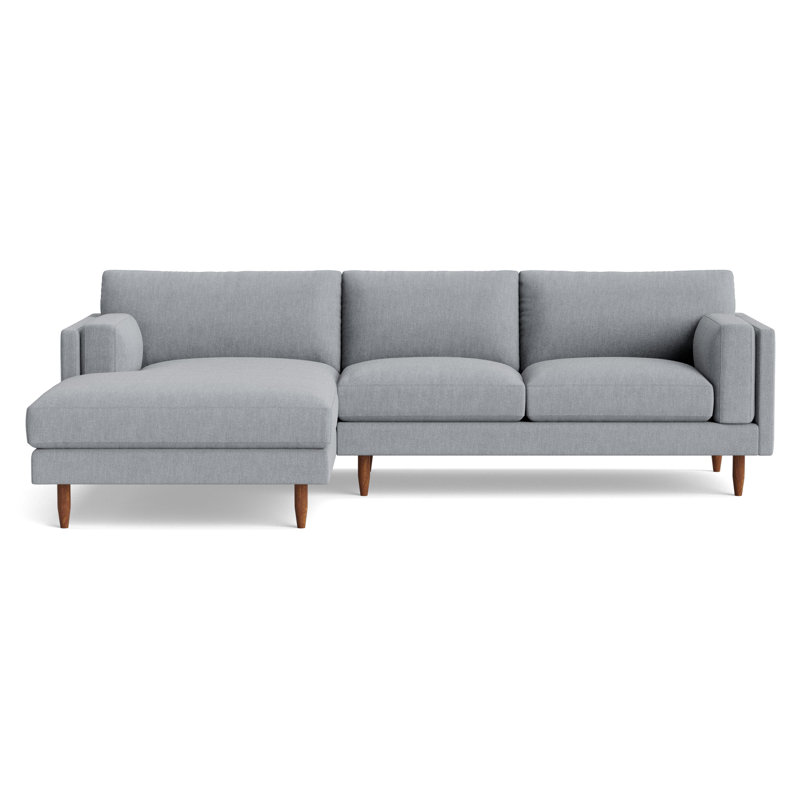 Skinny Fat Chaise Sectional, Performance Weave - Zinc, Left Hand Facing