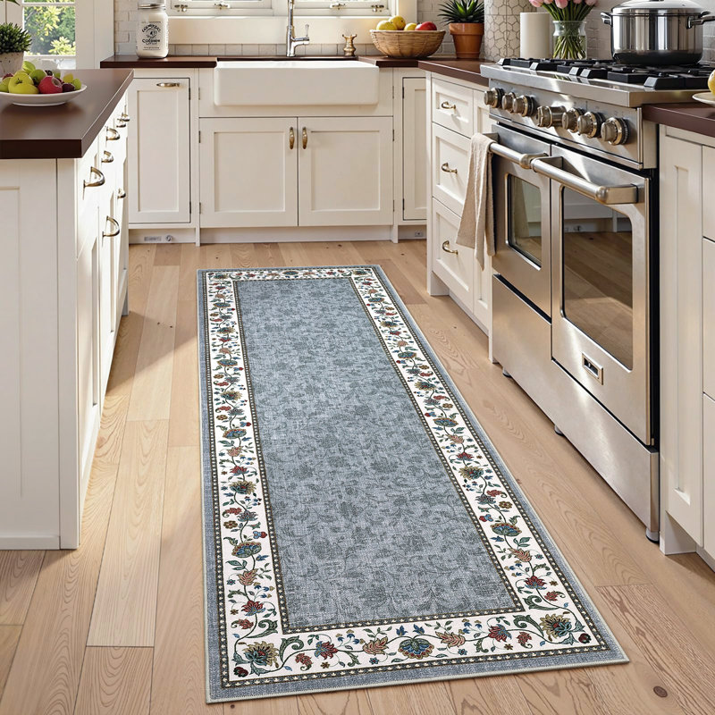 Tapis lavable Farmhouse Floral, Tapis de couloir 2 pi x 6 pi