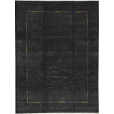 Polka Dots Handmade Flatweave 8'9" x 11'9" Wool Black Area Rug