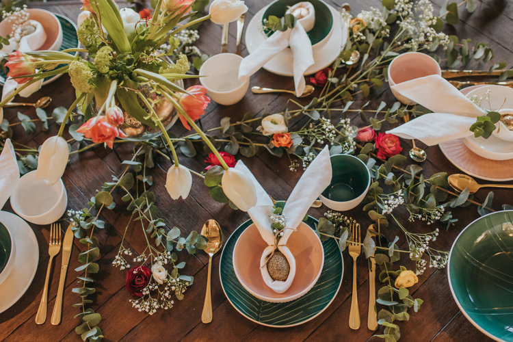 A colourful Easter table setting