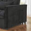 Canapé-lit convertible 3-en-1 avec fonction d'inclinaison, dossier réglable à 3 positions, canapé modulaire à 2 places avec poches latérales et coussins, velours noir de 54 po de largeur, idéal pour le salon et l’appartement