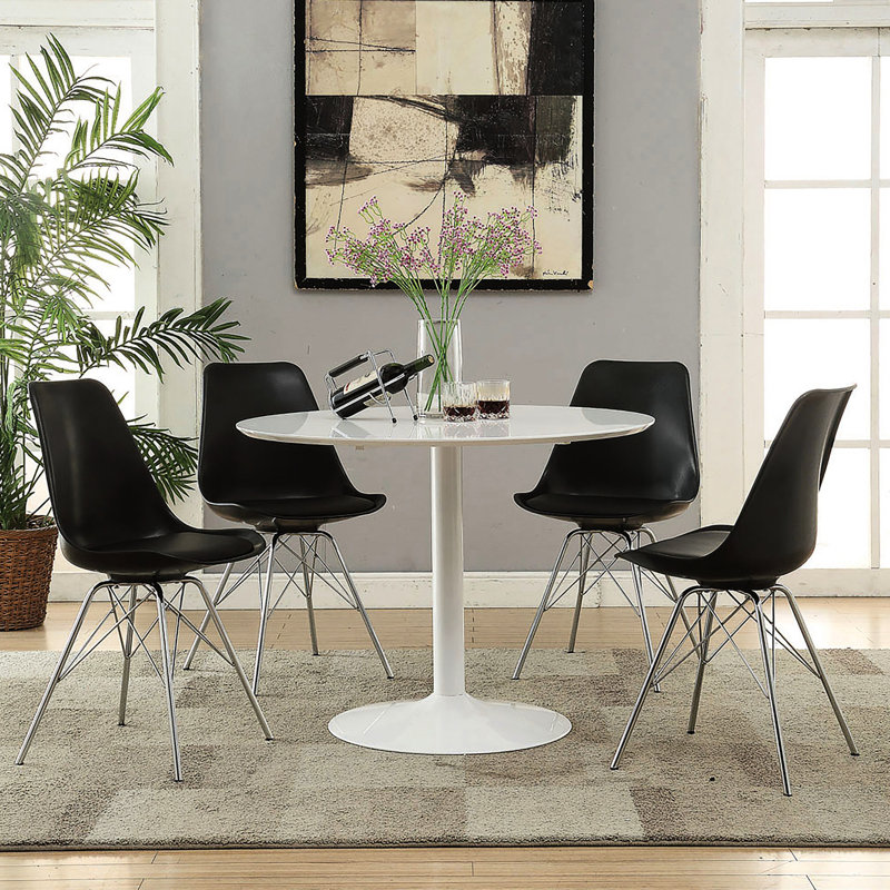 Table de salle à manger blanche avec base en métal, pour les événements sociaux Base de 40 pouces de longueur