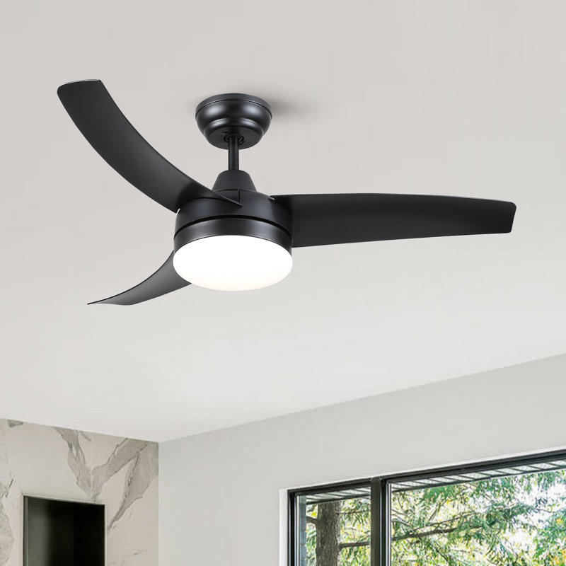 Small-CF 42'' Ceiling Fan with LED Lights, Black
