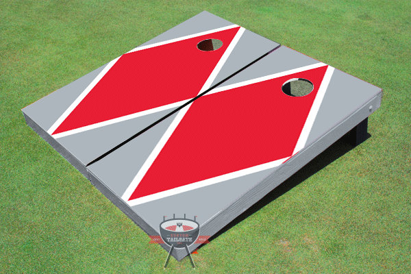 Ensemble de planches de jeu de cornhole 2 'x 4', Rouge et gris