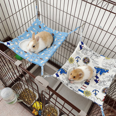 Ensemble de 2 hamac pour petits animaux pour animaux de compagnie - 2 couches super douces et sac de couchage pour furet, écureuil, chaton, chinchilla, perroquet, planeur de sucre, rat et cage de hamster