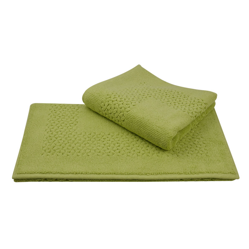 Depue Turkish Cotton Bath Rug, Green