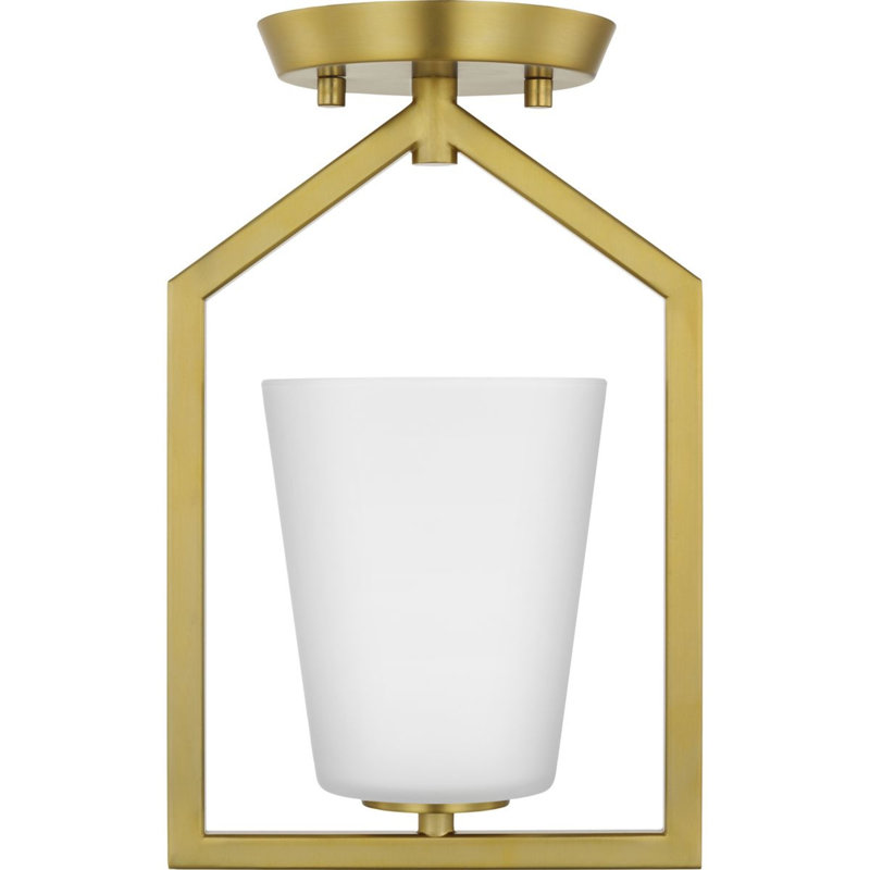 Plafonnier semi-encastré en verre Astri, Or brossé