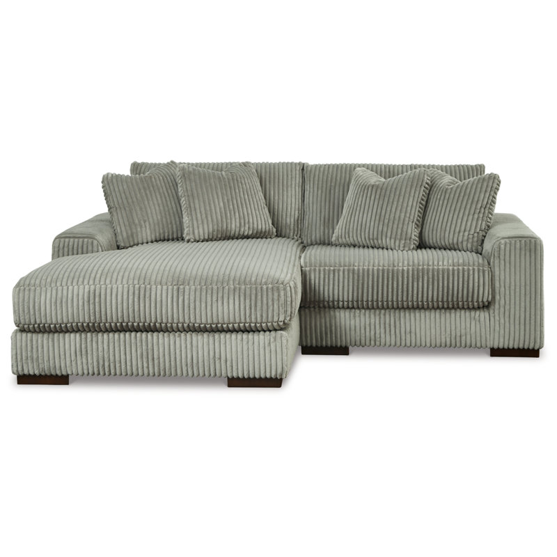 Canapé et chaise longue Lindyn, Polyester brouillard, Orienté à gauche (vu de face)