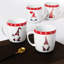 Waterside 4 Pack Nordic Gnome Christmas Porcelain Mugs