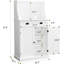 Armoire de cuisine blanche de 54 po de hauteur, support pour micro-ondes autoportant avec tiroir et tablettes réglables, armoire de rangement pour buffet-706993853