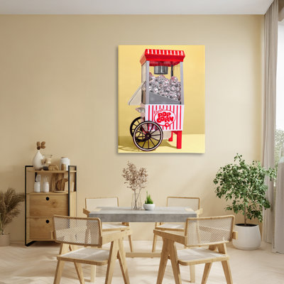 Disco Popcorn sur toile jaune, design par Lish Creative