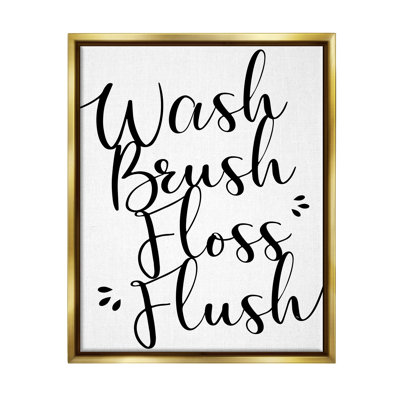 "Bathroom Rules", phrase encadrée sur bois par Martina, impression