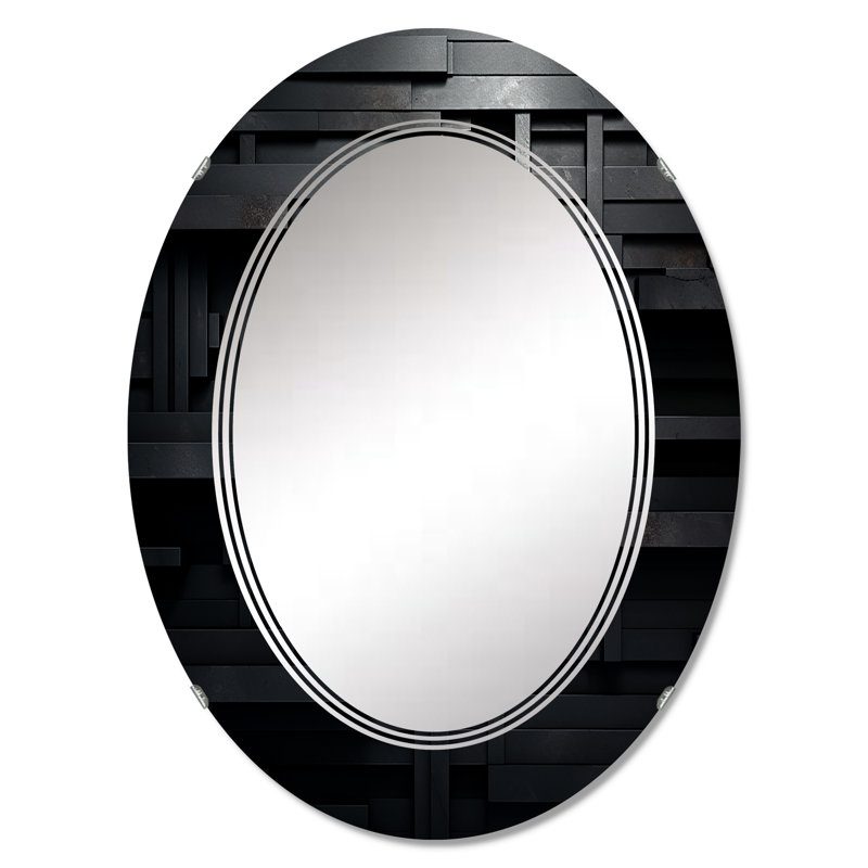 Lizzia - Miroir mural moderne ovale, 36 po x 24 po