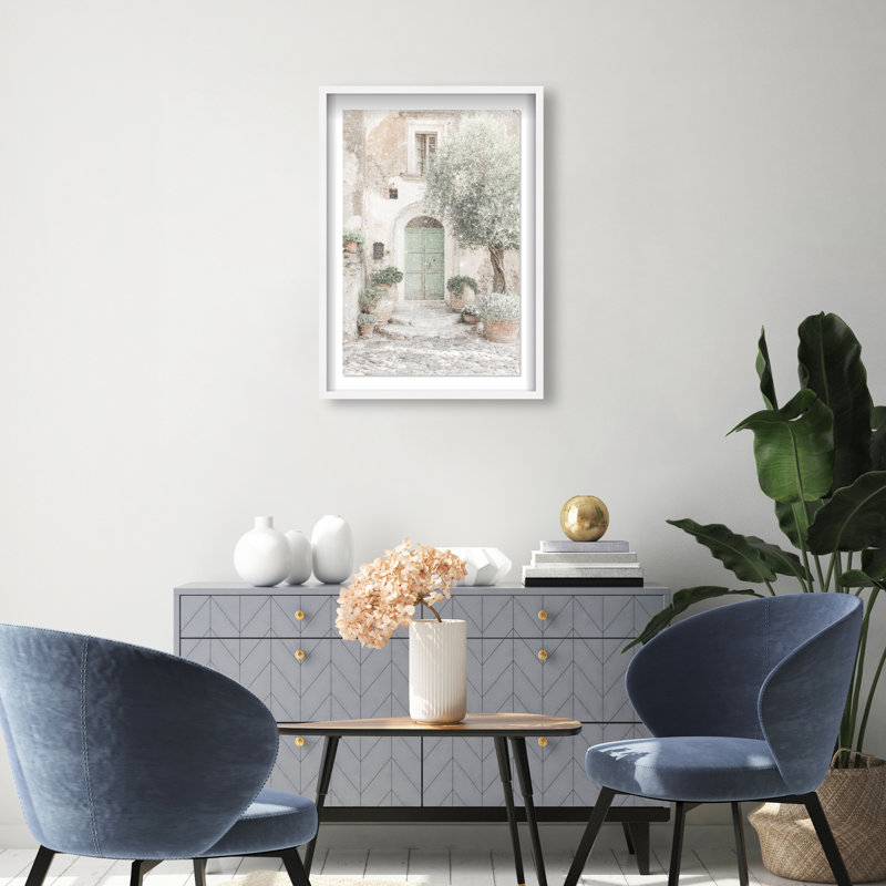 Mint Door I Shadowbox Architecture Print by Oliver Gal, Black Frame, 10 x 15, Natural Oak Shadowbox, 11.5"H x 16.5"W